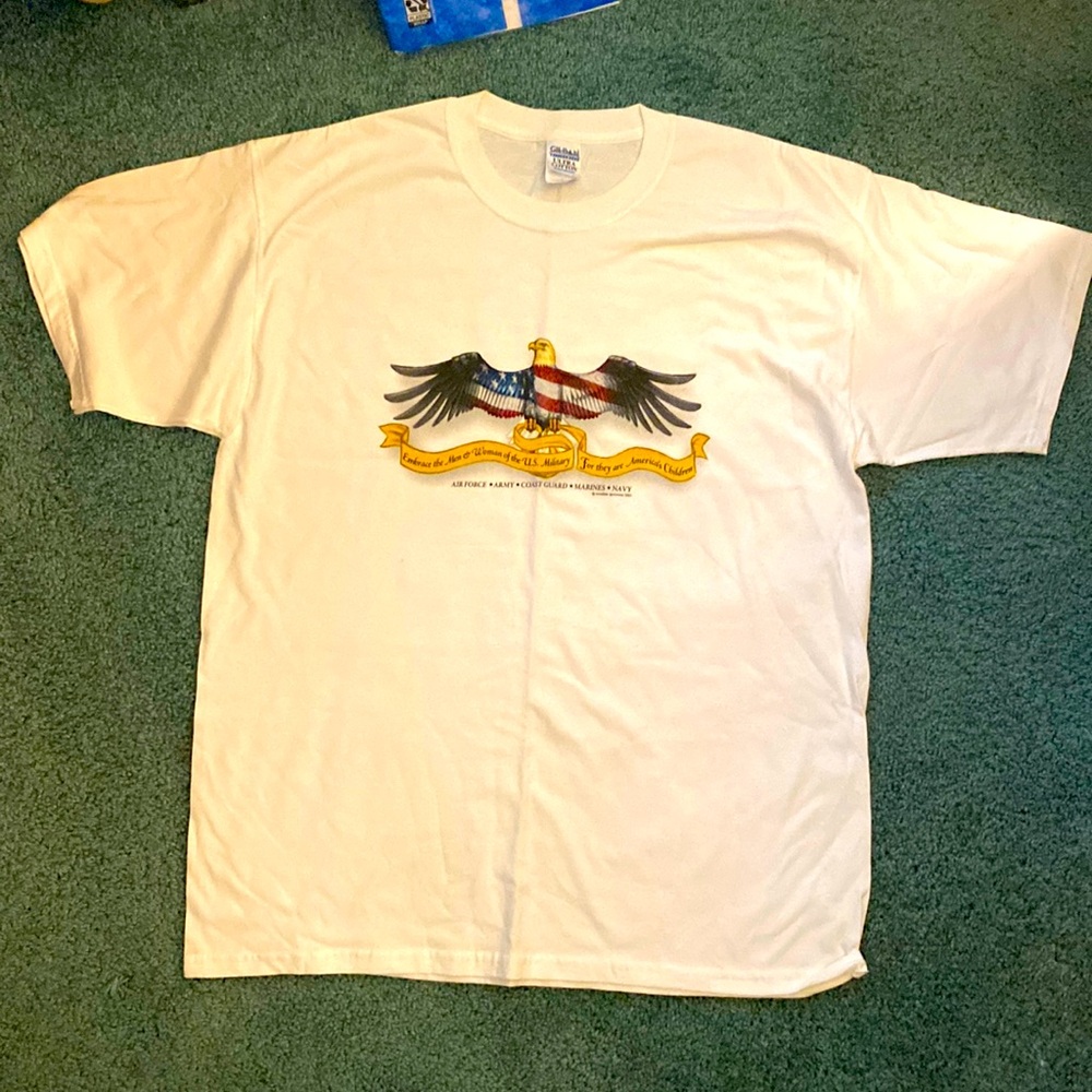 Patriot T-shirt! Honoring All In Service - 2 Sided American Pride Shirt. Unique!